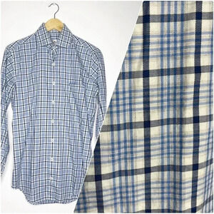 Peter Millar Mens Plaid Button Front Shirt Long Sleeve Size Small